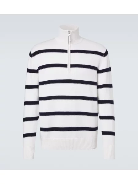 Pulover Allude din cașmir cu dungi alb