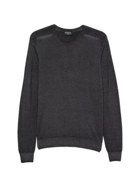 Lung hanorac crewneck Arovescio cu decolteu rotund gri