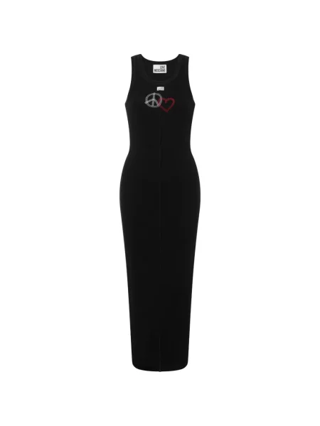Rochie Love Moschino cu broderie stretch negru