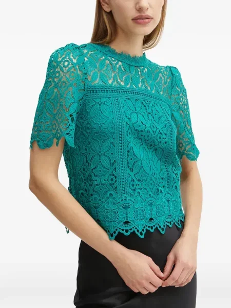 Scurt top Morgan din dantelă verde