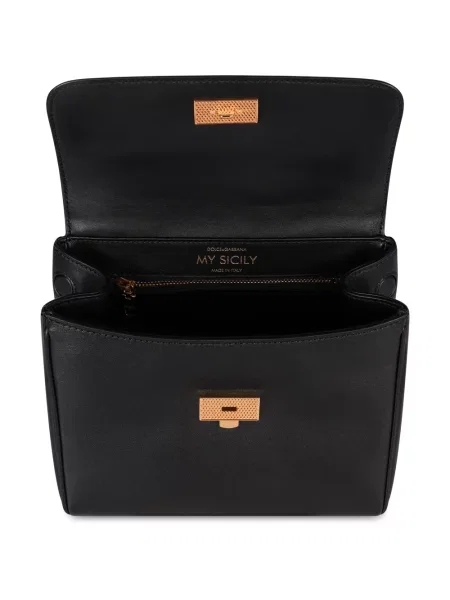 Torebka Dolce And Gabbana z klapami czarna