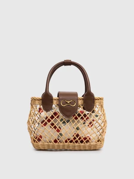 Плетена сумка з лози Twinset бежева