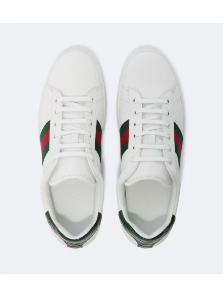 Sneakerși Gucci Ace din piele cu dungi alb