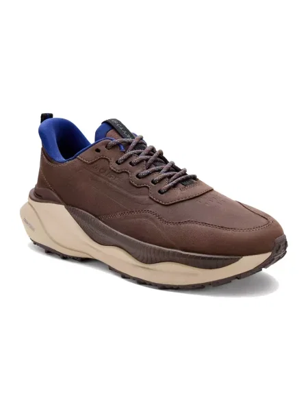 Sneakersy Clarks skórzane brązowe
