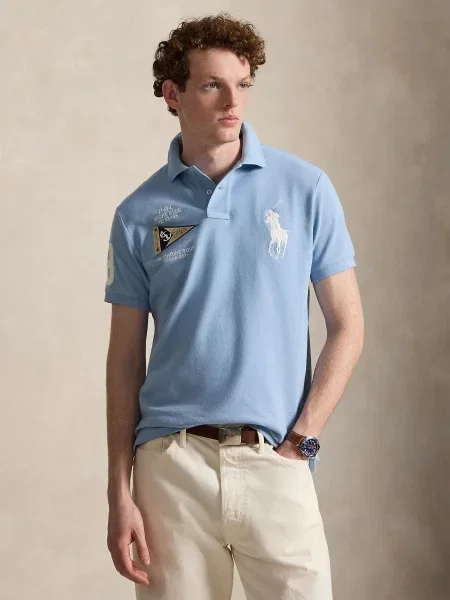 Polo Ralph Lauren Majica bež / mornarska / svetlo modra bela