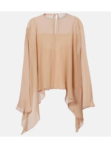 Top Marni de mătase bej