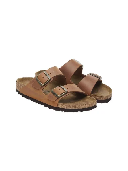 Kožené šľapky Birkenstock hnedá