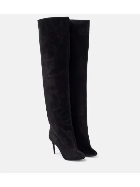 Cizme Alaïa din piele de căprioară negru