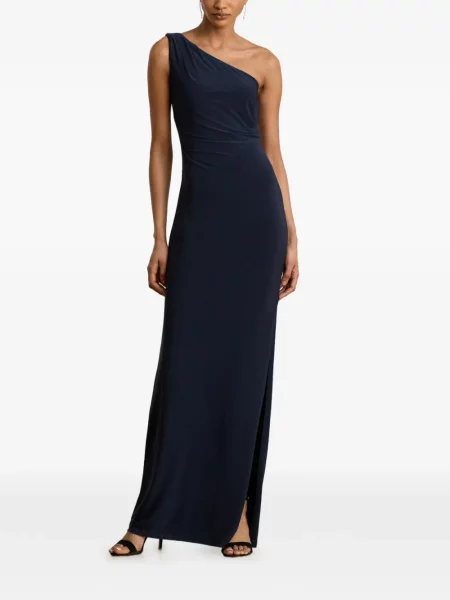 Rochie maxi Lauren Ralph Lauren cu un umăr gol albastru