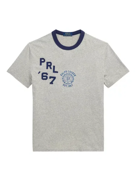 Ленена раница Polo Ralph Lauren бродирана сиво