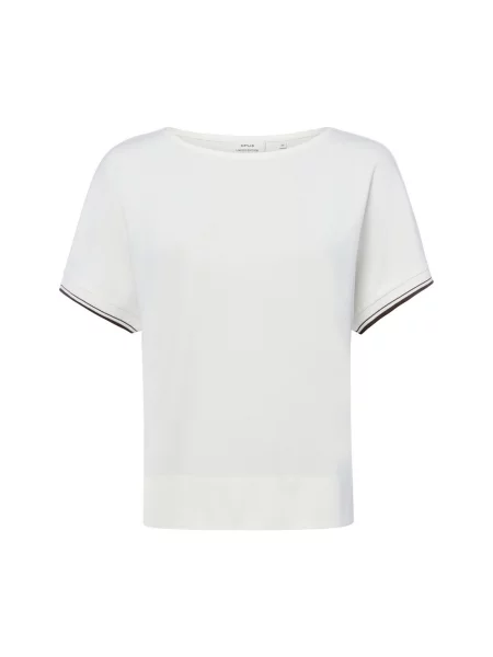 T-shirt z mieszanka z okrągły dekolt model Giprep' Opus biała