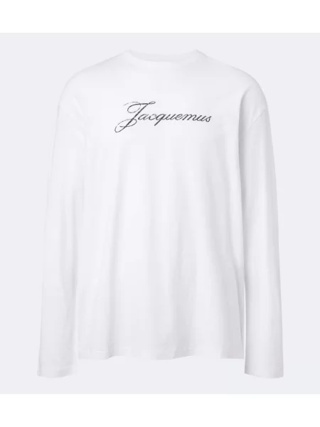 Tricou Jacquemus din jerseu cu autograf alb