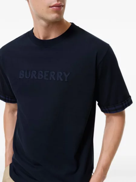 Tricou Burberry cu autograf albastru