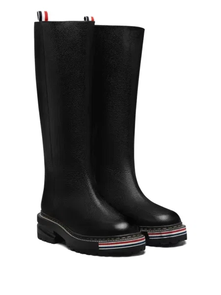 Botine Thom Browne din piele cu dungi negru