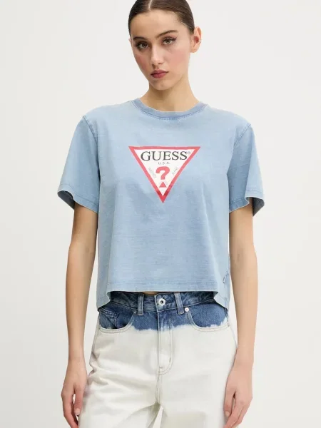 Тениска Guess Jeans синьо