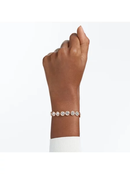 Bransoletka Swarovski w jednolitym kolorze klasyczna różowa