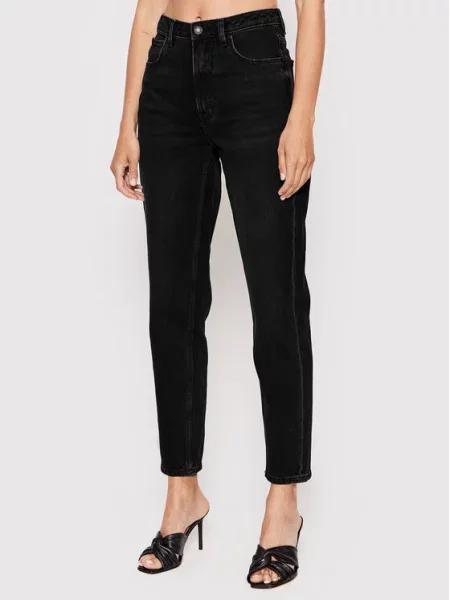 Guess Džinsai Mom Fit juoda