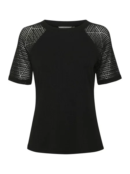 Cream Tricou Lisan' negru