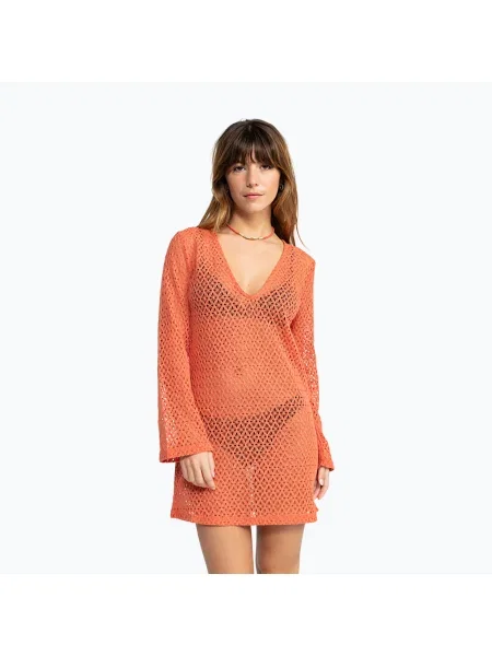 Rochie pentru femei Roxy Love Coastline Beach V Neck apricot brandy