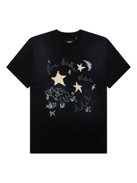 Tricou Nahmias cu broderie negru