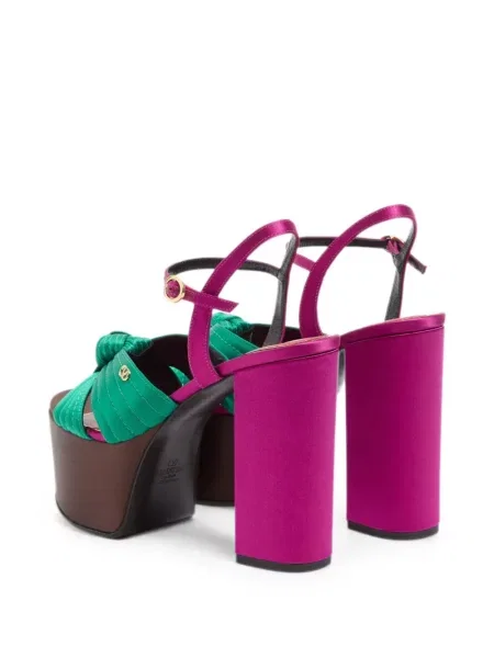 Sandale Valentino Garavani din satin cu platformă verde