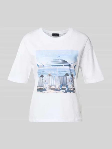 T-shirt z nadrukiem z motywem model Beach Dogs' Monari biała