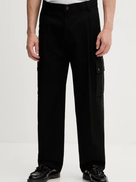 HUGO pantaloni drept negru