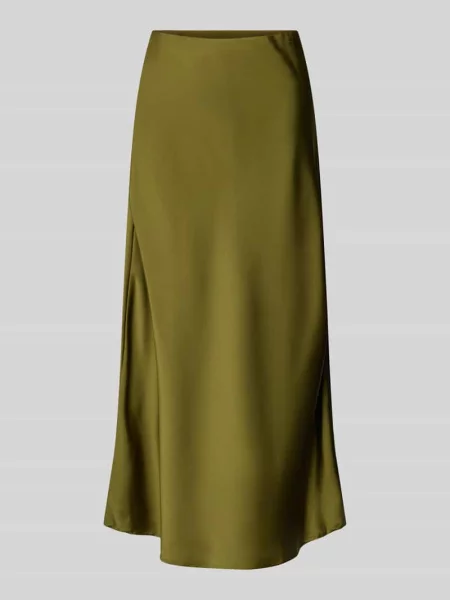 Spódnica midi z satyny model Zabaione zielona