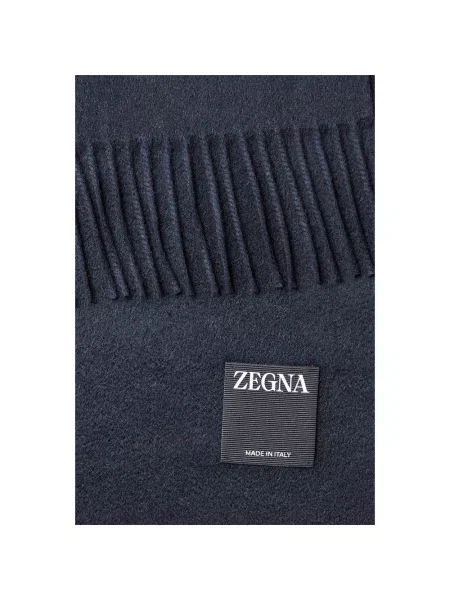 Szal Zegna z frędzli niebieska