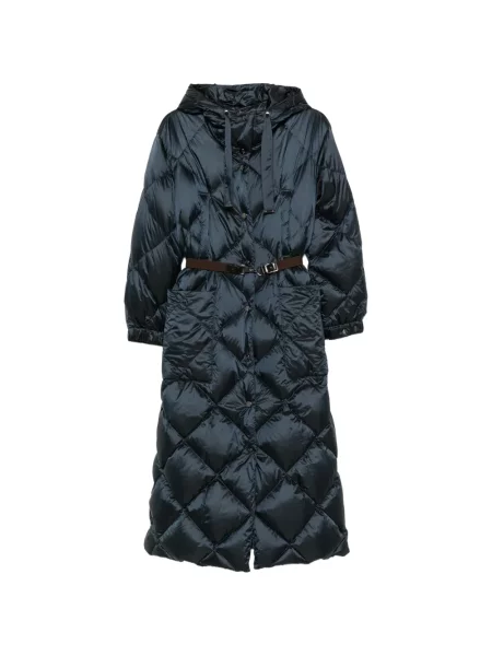 Kabát Max Mara s kapucí modrý