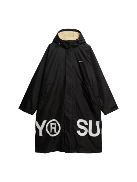 Superdry & Co Palton de primăvară-toamnă negru alb