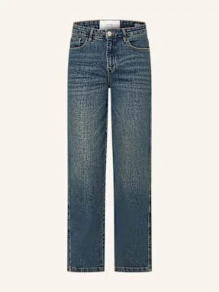 Opus Jeansy Wide Leg Miva Spirit blau niebieskie