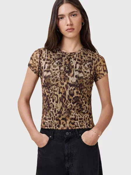 Halenka AllSaints ELLIE vzorovaná oranžová