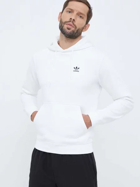 Суичър с качулка Adidas Originals с качулка бяло