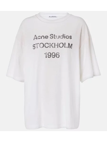 Tricou Acne Studios zdrențuiți alb