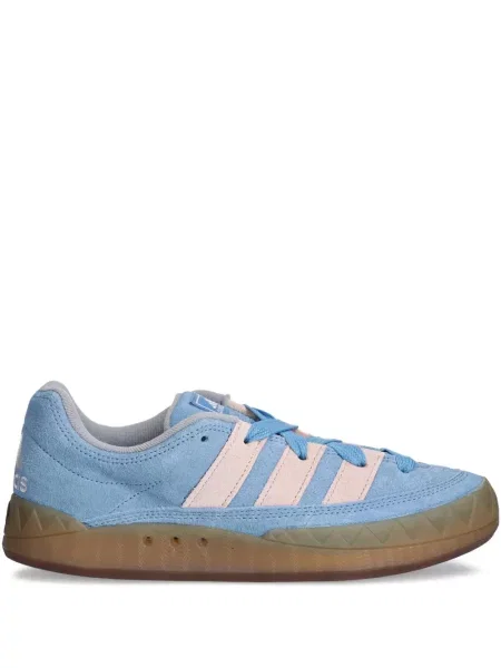 Długie sneakersy Adidas Spezial zamszowe w paski niebieskie