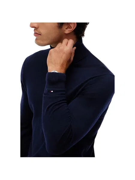 Geacă Tommy Hilfiger de lână albastru