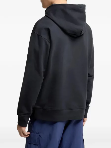 Hanorac cu glugă Moncler Grenoble cu autograf cu cordon negru