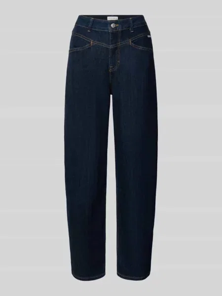 Jeansy typu barrel z mieszanka bawełny model Mari Cosmo' Opus Pants granatowe