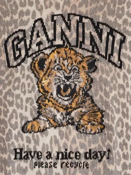 Pulover Ganni cu model leopard