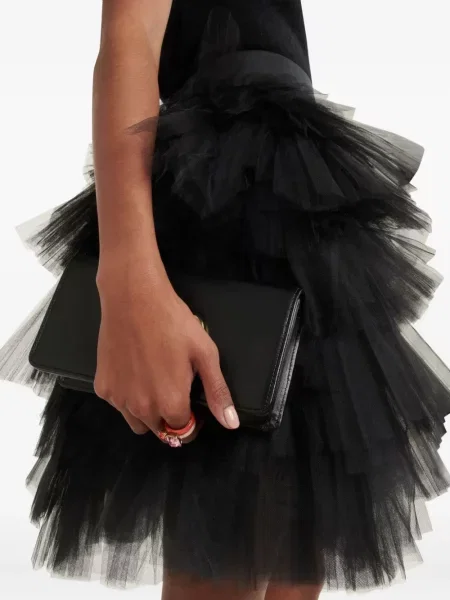 Fusta mini Oscar De La Renta cu volane negru