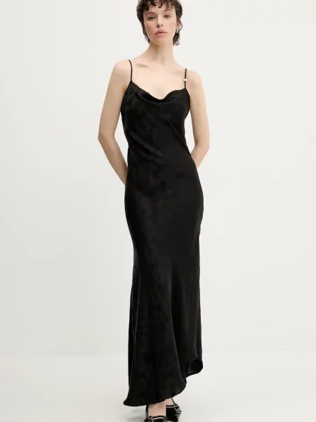 HUGO sukienka maxi dopasowana czarny