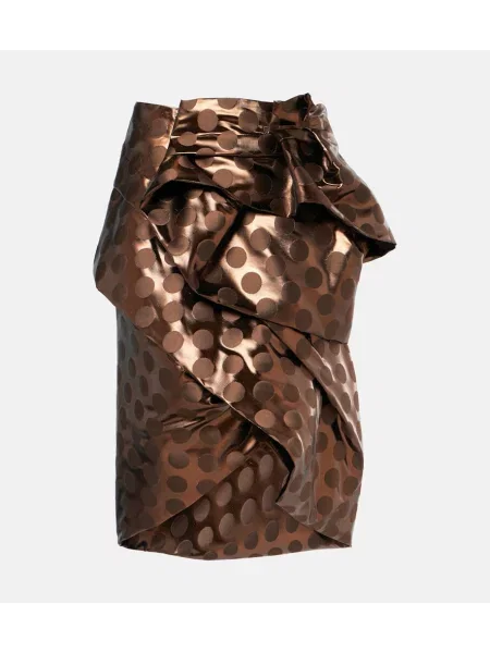 Fustă midi Dries Van Noten până la genunchi maro