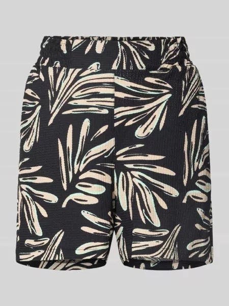 Szorty o kroju relaxed fit z fakturowanym wzorem Tom Tailor Denim czarne
