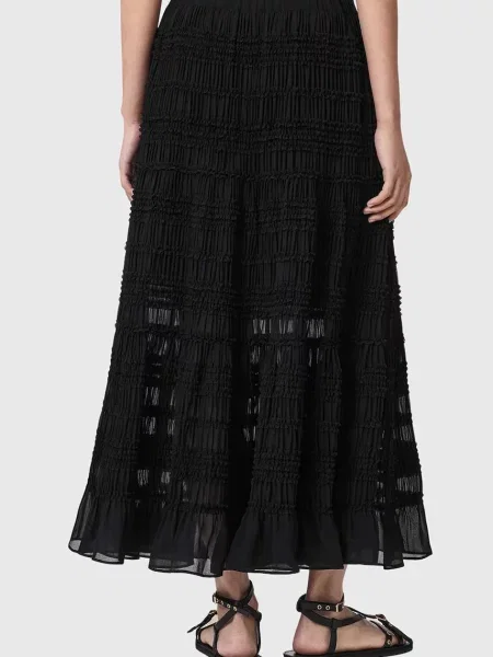 AllSaints LOTUS fustă maxi negru