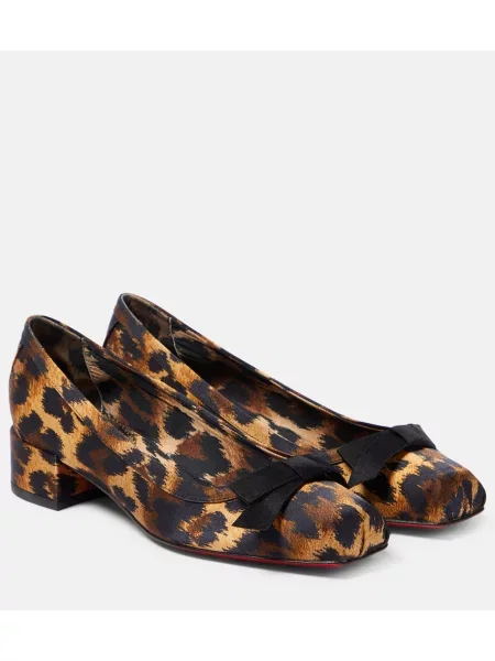Pantofi cu toc Christian Louboutin cu imagine cu model leopard maro