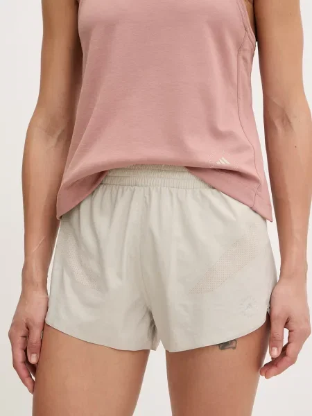 Adidas by Stella McCartney pantaloni scurți sport pentru femei bej
