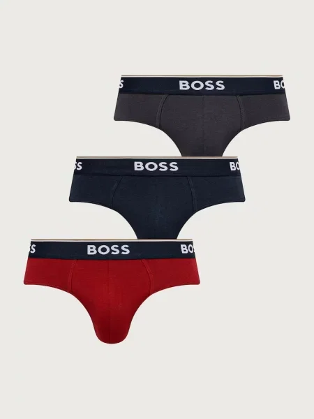 BOSS slipy pánske s elastanom červená