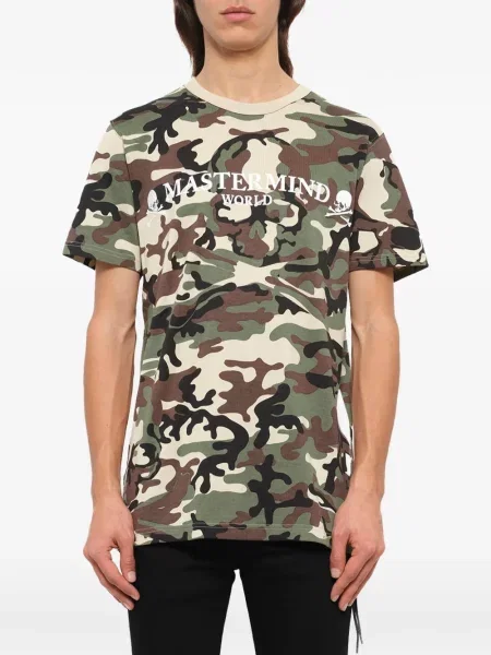 Tricou Mastermind Japan cu imagine cu model camuflaj verde