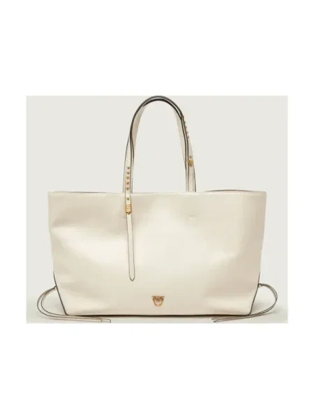 Pinko De piele geantă shopper CABAS CLASSIC bej